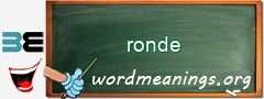 WordMeaning blackboard for ronde